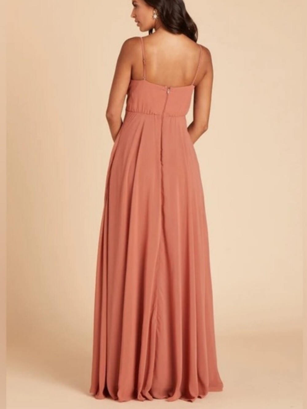 Birdy Grey KAIA DRESS CHIFFON TERRACOTTA bridesmaid long dress size 1x NWT - Picture 2 of 11